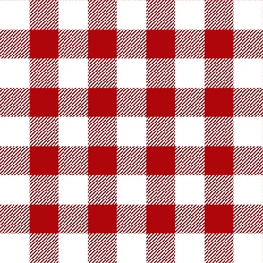 Large | Red Buffalo Plaid on White