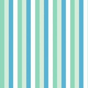 Stripes - Fresh Greens, Blue & White