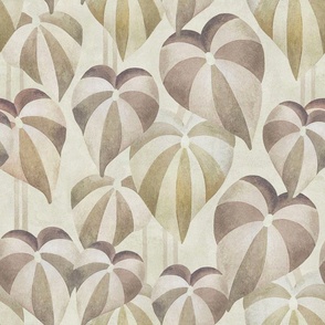 Tropical Leaves - Pale Yellow & Brown