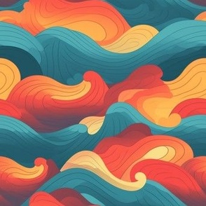 Ocean waves iii - sunset