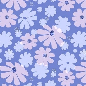 Medium Purple Daisy Print Fabric - daisies, daisy fabric, baby fabric, spring fabric, baby girl