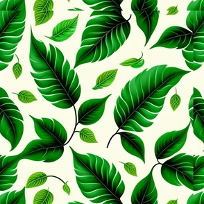 acanthus leaves seamless pattern green and cream 