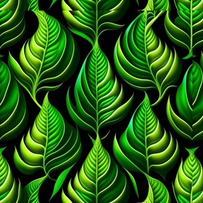 acanthus leaves seamless pattern green and cream 