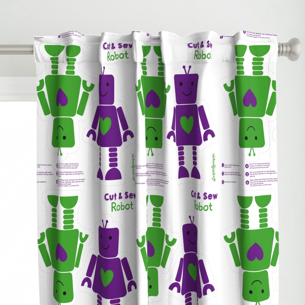 robots green and purple