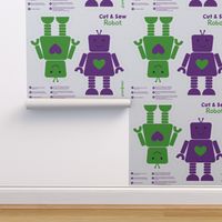 robots green and purple