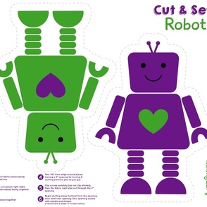 robots green and purple