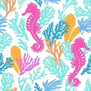 Neon corals and seahorses