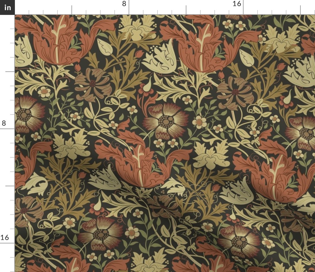 COMPTON FLORAL IN BARLEY AND RYE  -  WILLIAM MORRIS
