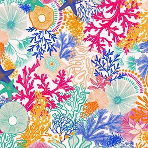  Coral Botanicals - Underwater Beauties -  Watercolour Tropical beach vibes Design