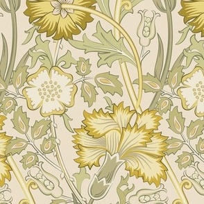PINK AND ROSE IN GOLDENROD - WILLIAM MORRIS