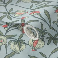 POMEGRANATE IN PALE BLUE - WILLIAM MORRIS VARIATION