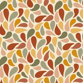 Abstract fall leaves terrazzo style medium