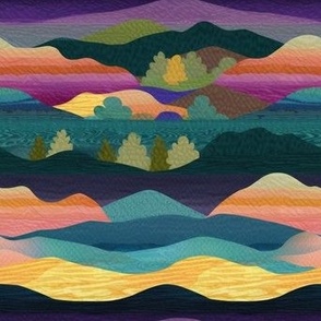 Valley Landscape - Dusk Quilt