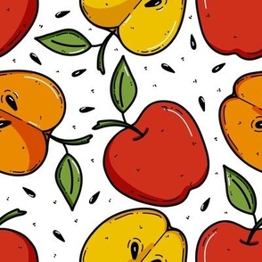 Sweet red and yellow apples pattern