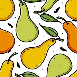 Yellow and green pear fruit pattern 