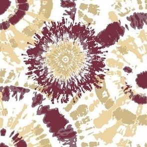 Garnet and Gold Tie Dye 6" repeat