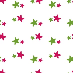 Pink and green stars pattern for kids