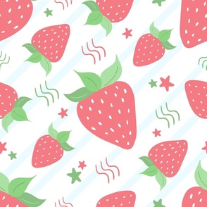 Pink strawberry pastel pattern for kids