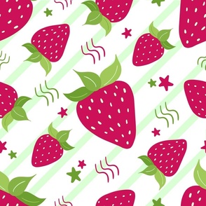 Pink strawberry pattern for kids