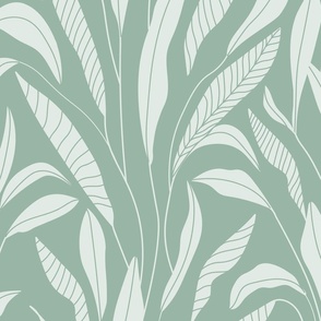 light grey and sage green leaves medium