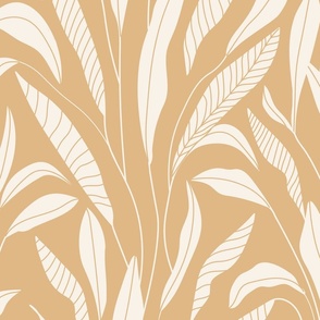 off white leaves wheat color background medium