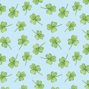 Shamrock ditsy pattern on light - small scale