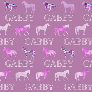 Gabby: Cheque Font + 84-3 Purple Horses