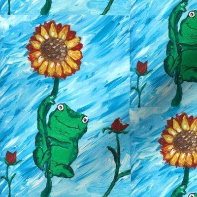 Fun Frog on Flower