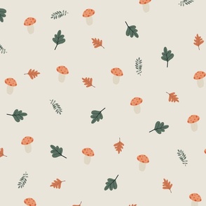Squirrelly Autumn Whimsy - Coordinate 2 off-white