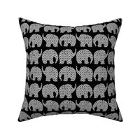 medium - Boho Baby Elephants 1 - white on black