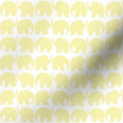 small-Boho Baby Elephants -  gender neutral girl or boy nursery -  lemon yellow on white