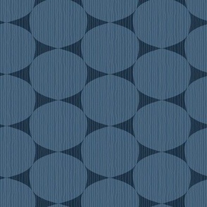 Knotty Knotty Navy- striped circles blue lake cottage house fabric