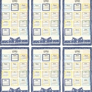kalenteripyyhe -90 calendar tea towel miniature size for dollhouse
