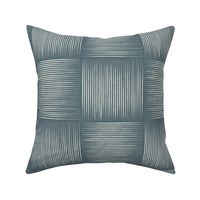 Basket Weave _ Creamy White_ Marble Blue _ Hand Drawn Contemporary Elegant Check