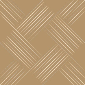 Contemporary Geometric Weave _ Creamy White_ Lion Gold Mustard Yellow_ Hand Drawn Diagonal Lines