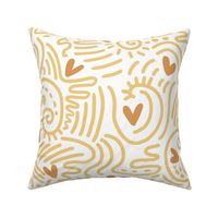 with love doodle butter yellow light wallpaper scale