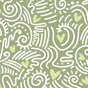 with love doodle olive wallpaper scale