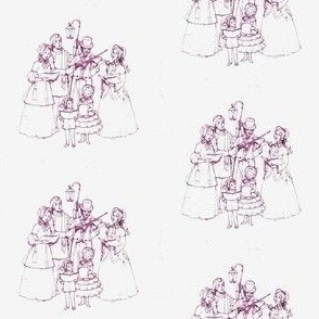 Cranberry carolers toile