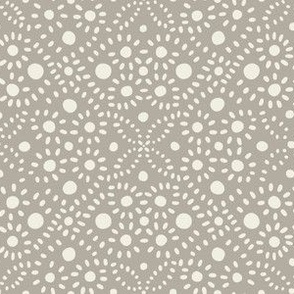 hand drawn pattern dots _ cloudy silver, creamy white _ morrocan tile polkadots