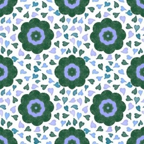 Floating Leaves - Green and Lavender