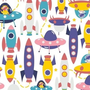 Colorful Rocketships and Spaceships