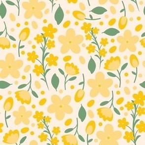 Yellow Spring Flower Pattern