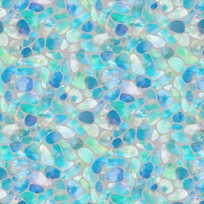 Sea Glass Mosaic Teal on Gray 450L