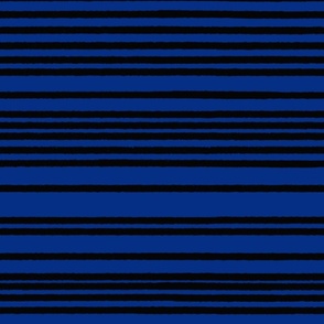 24x24 rough horizontal stripes randomly spaced lines- black on royal blue