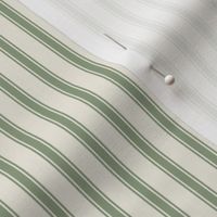 Ticking Stripe light: Dark Sage & Off White Pillow Ticking