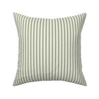 Ticking Stripe light: Dark Sage & Off White Pillow Ticking