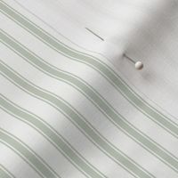 Ticking Stripe light: Light Sage Green & White Pillow Ticking