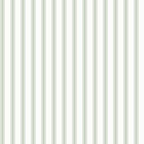 Ticking Stripe light: Light Sage Green & White Pillow Ticking