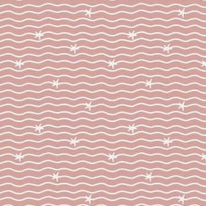 Micro Mini Scale // Waves and Starfish on Puce Pink