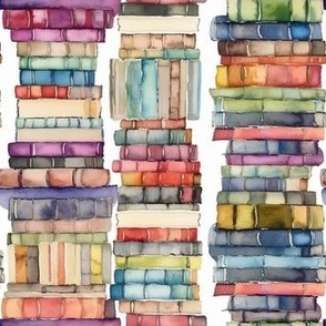 Book stack 2 - watercolor multi